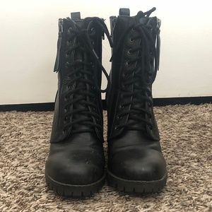 SODA Heeled Combat Boots